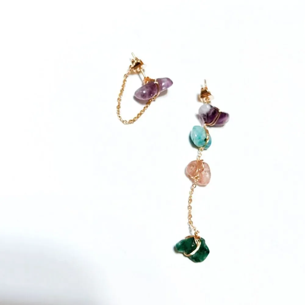 Stone drop earrings N136